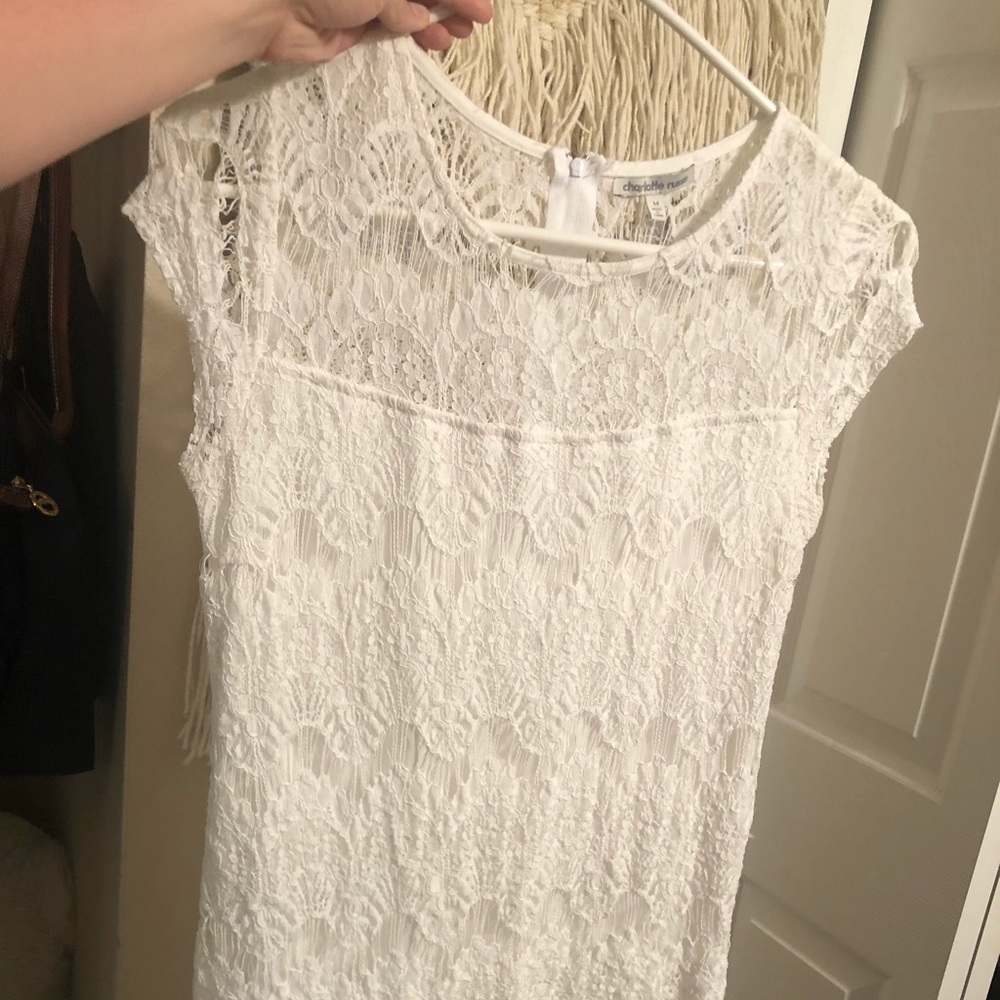 Charlotte Russe white lace mini dress